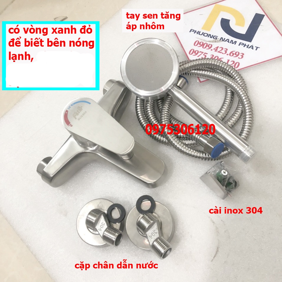 Bộ Củ Sen Tắm NÓNG LẠNH và Tay Sen và Dây 100%  INOX 304 N2002 Fotar, lõi nước tốt hàng đẹp