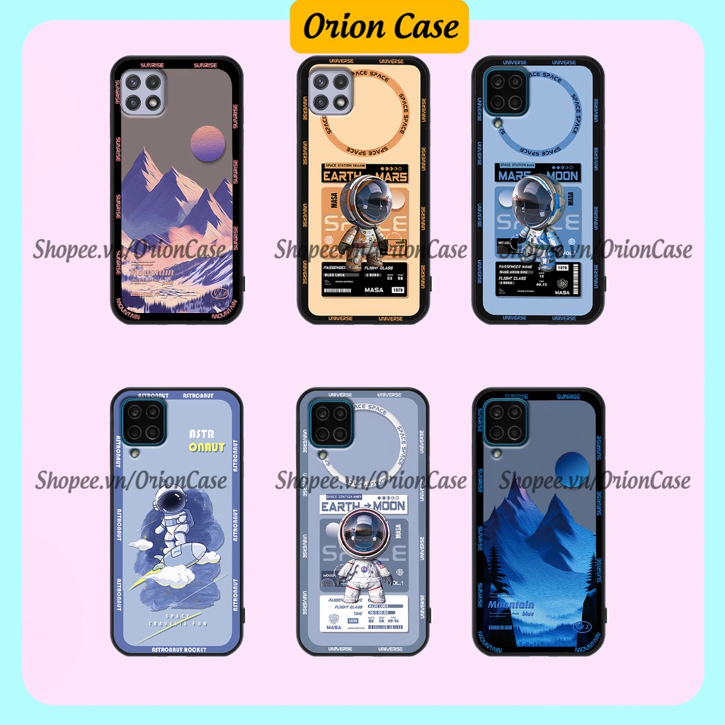 Ốp Samsung A12 - M12 - A22 4G - A22 5G in hình astronaut pro nasa, moutain cá tính.ốp lưng chống sốc.