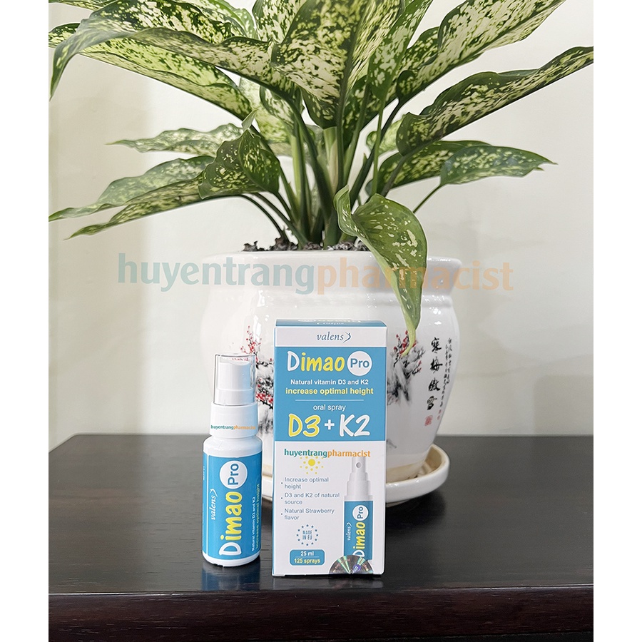 Dimao Pro - bổ sung d3 k2 dạng xịt, tăng cường hấp thu canxi, vitamin d3 k2 dạng xịt Dimao pro