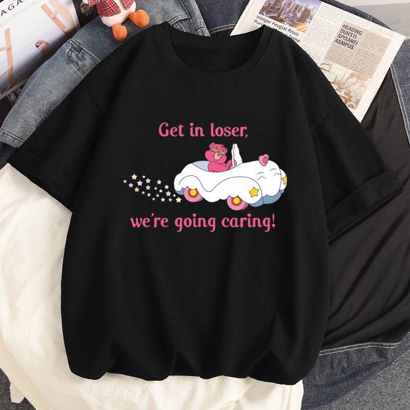 Áo Thun Tay Ngắn in Chữ Get in Loser Vui Nhộn Thời Trang Harajuku Mùa Hè Cho Nữ