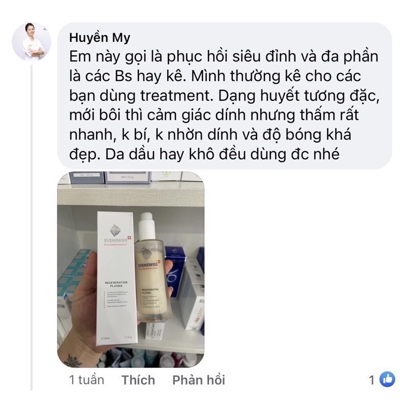 Tinh Chất Huyết Tương Evenswiss Regenerating Plasma 50ml Làm Dịu Phục Hồi Trẻ Hóa Da
