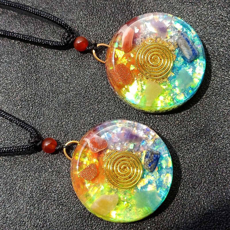 Dây chuyền Chakras Orgonite 10ms 7 nhiều màu sắc