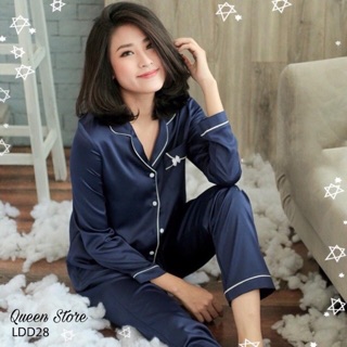 Bộ pizama lụa dài tay