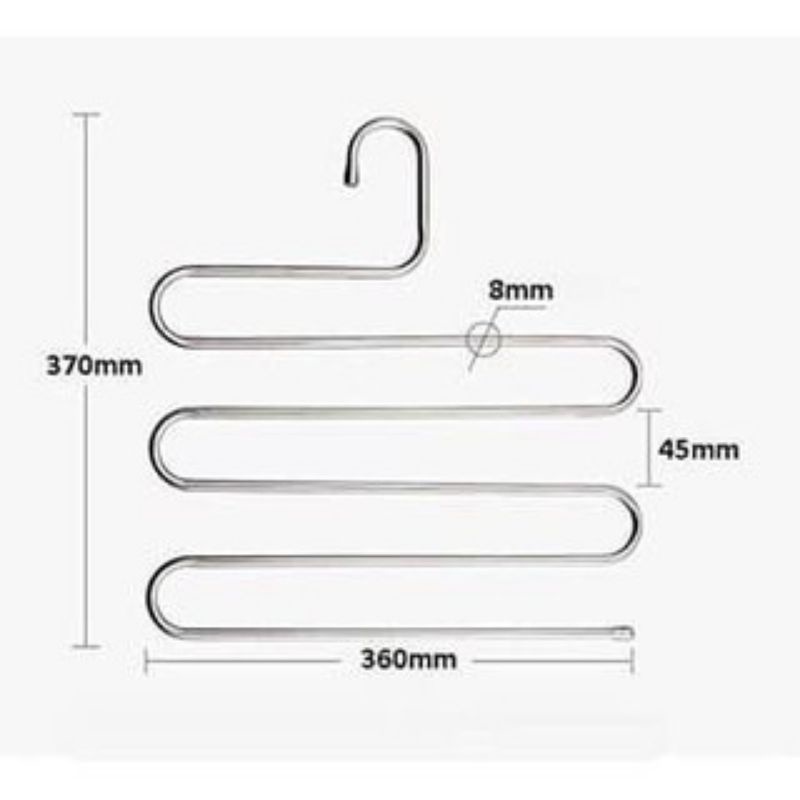 Mắc treo quần áo, túi xách, khăn 5 tầng inox thông minh không gỉ