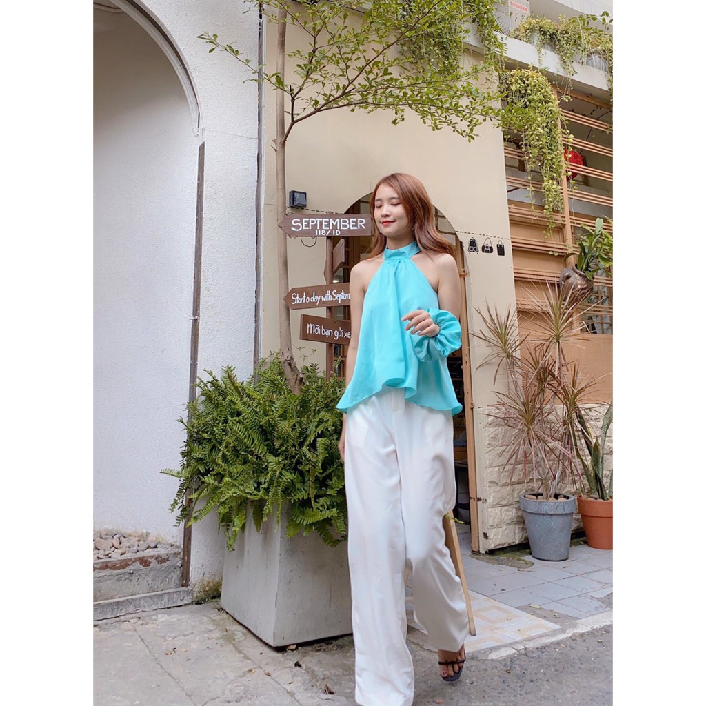 ÁO KIỂU VỈ LỤA SATIN SIZE S,M MÀU VÀNG, XANH | BigBuy360 - bigbuy360.vn