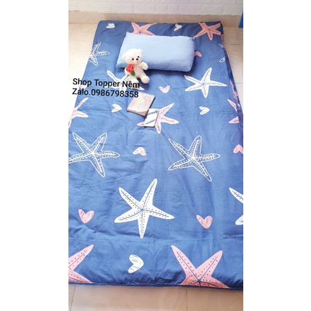 Vỏ bọc nệm Topper vải cotton cao cấp mịn mát. Có khóa kéo. Size 1m đến 2m2x2m