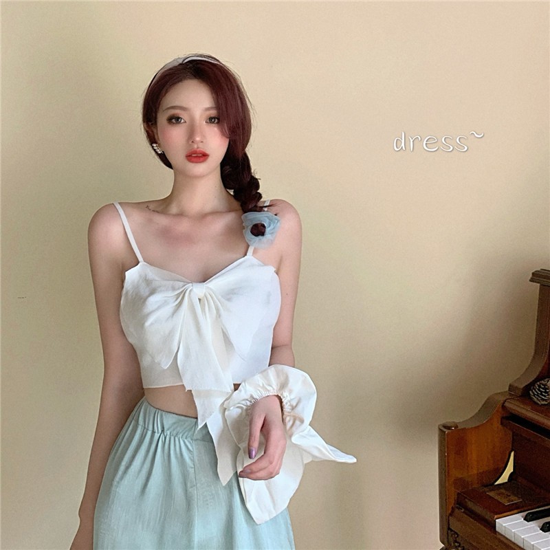 Áo Hai Dây Mini Phối Nơ Xinh Xắn Dành Cho Nữ | BigBuy360 - bigbuy360.vn