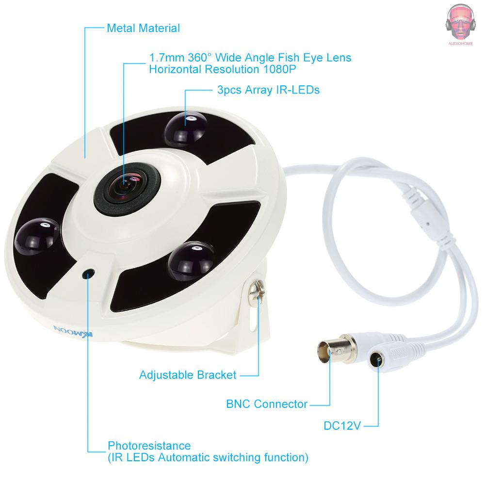 Hot Sale HD 2000TVL 1080P 1.7mm Fisheye 360° Panoramic Security CCTV Camera Home Surveillance PAL System