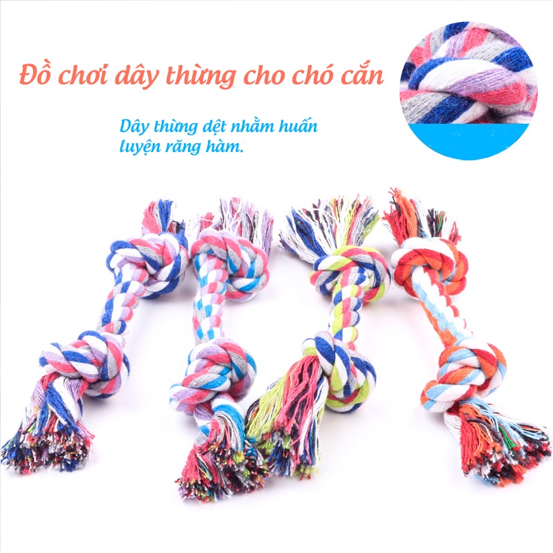Đồ chơi dây thừng cho chó cắn huấn luyện răng hàm cho chó - đồ chơi cho chó - dây thừng nút cho chó cắn