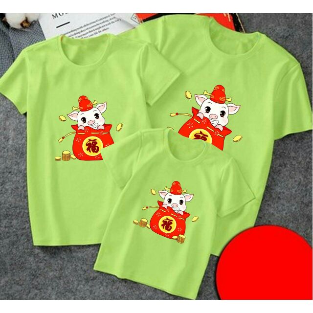 Áo thun gia đình chất cotton co giãn 4 chiều