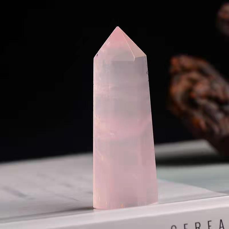 Trụ đá thach anh Hồng (Rose Quartz ) trụ đá thanh tẩy