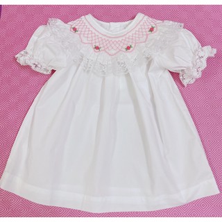 Đầm smock bèo ren thêu tay