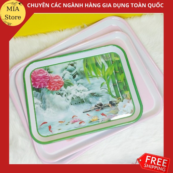 Khay nhựa/ mâm nhựa chữ nhật Melamine đựng đồ/ thực phẩm/ khay trà nhiều size .