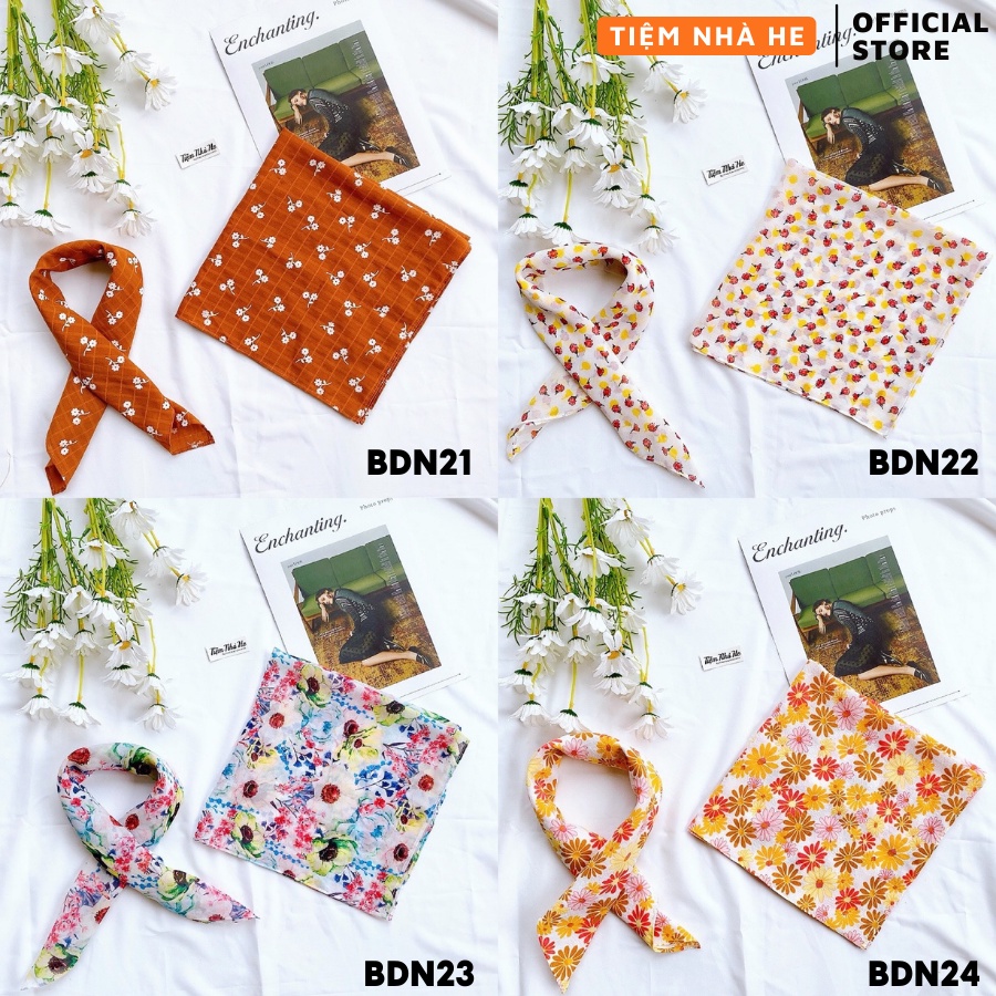 Khăn Bandana Đội Đầu Turban Dài Quàng Cổ Cute Cho Bé Tiệm Nhà He size 50x50cm