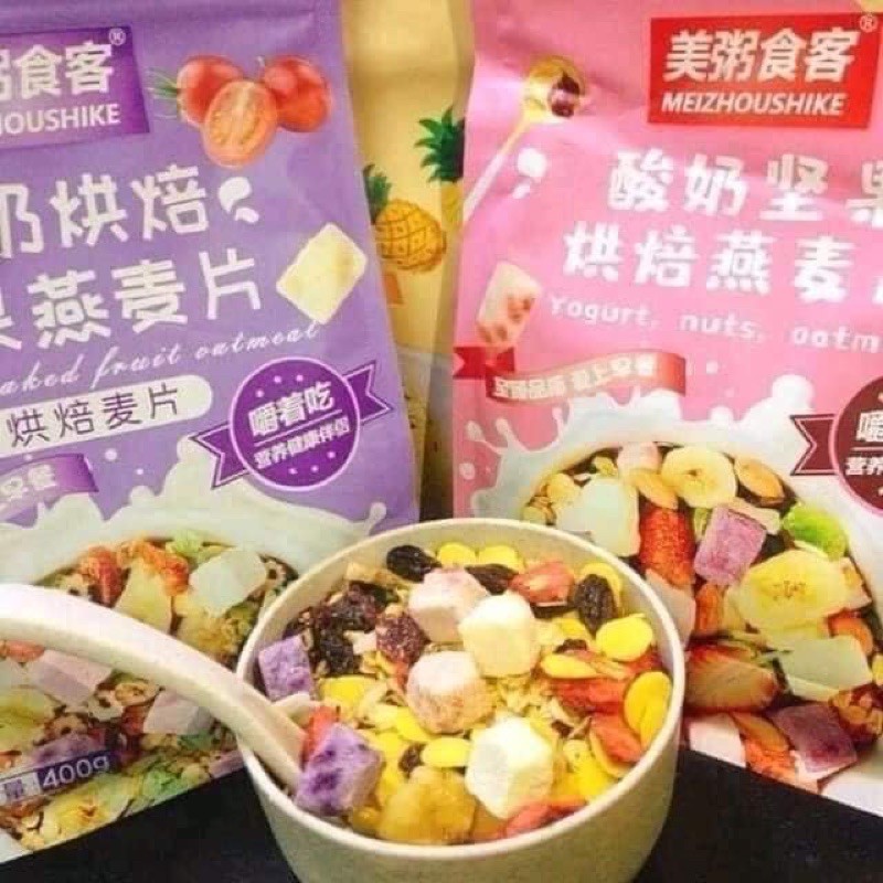 (DTFood-CHUYÊN SỈ) NGŨ CỐC YẾN MẠCH MIX HOA QUẢ TÚI 400gr GÍA CỰC TỐT