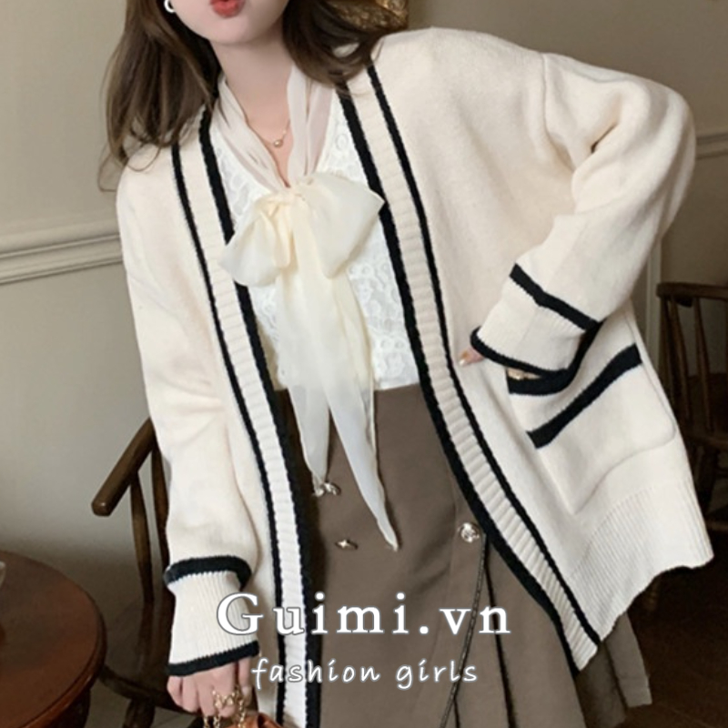 Áo Khoác Len cardigan Dáng Rộng Phong Cách Hàn Quốc Thời Trang Cho Nữ