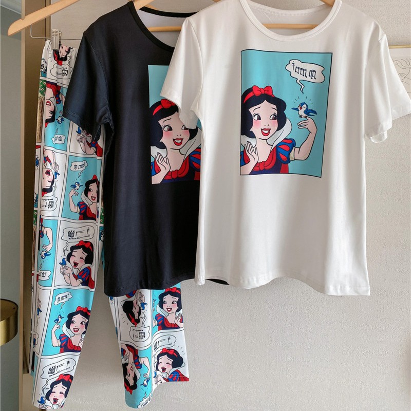Đồ ngủ nữ cute quần lửng LAMODE, bộ mặc nhà nữ mùa hè quần lửng chất cotton mỏng thoáng mát