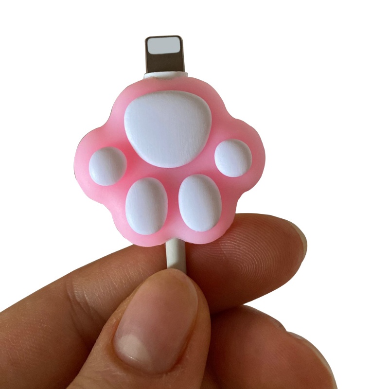 Will Black Pink White Cute Cat Paw Sleeve USB Charger Data Cable Protector Saver