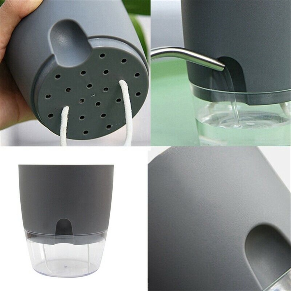 Chậu Trồng Cây Thủy Canh 2 Tầng Trong Suốt Tự Tưới Nước Tiện Dụng