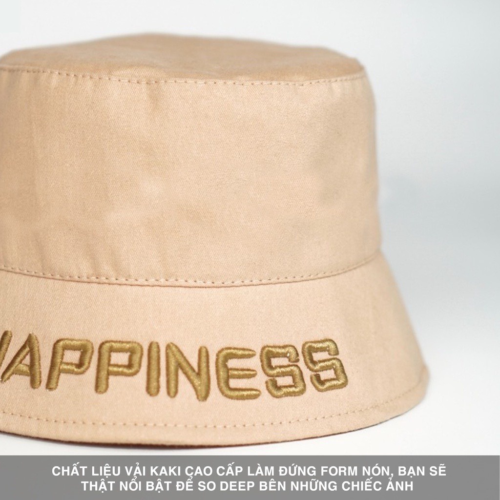 [Mã FAMARAL1 giảm 10K đơn 50K]Mũ bucket trơn Nón tai bèo vành cụp Happiness 431 nhiều màu sắc Ulzzang form unisex nam nữ
