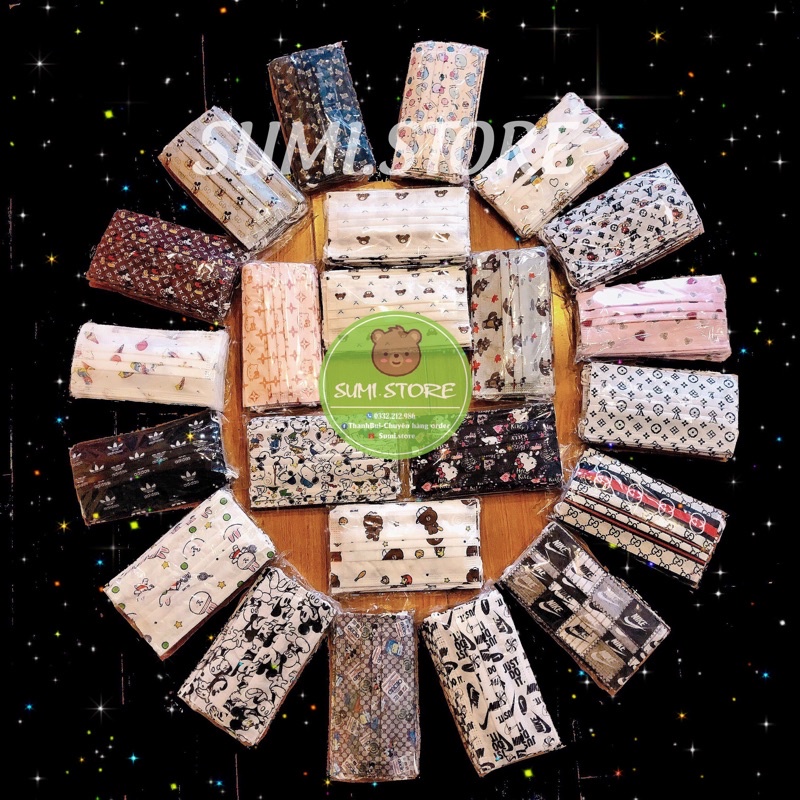 KHẨU TRANG GẤU hoạ tiết hoạt hình cute Fashion Garcotex mask.