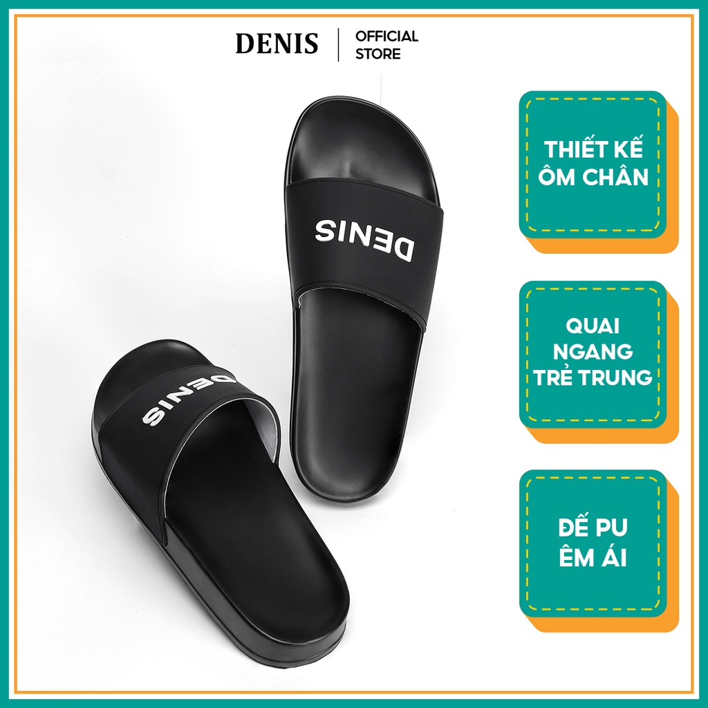 Dép quai ngang Denis Unisex Slipper Màu Đen Cá Tính DN01