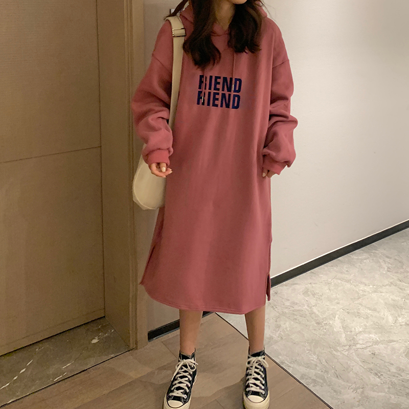Đầm Sweater Dáng Rộng Dài Tay In Họa Tiết Độc Đáo Duyên Dáng Sành Điệu Cho Nữ