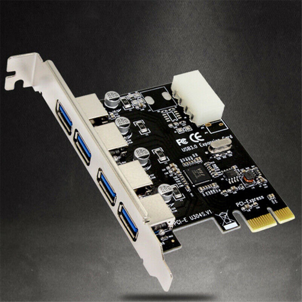 AUGUSTINA PC Add On Cards Computer Adapter Controller Card High Speed PCI-E Durable 4 Port PCI Express PCI-E to USB USB HUB