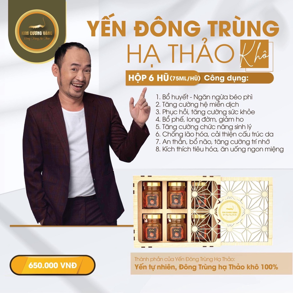 YẾN ĐÔNG TRÙNG HẠ THẢO KIM CƯƠNG VÀNG - HỘP GIẤY (có lựa chọn đường ăn kiêng) TẶNG 1 HỘP ĐTHT MINI | WebRaoVat - webraovat.net.vn