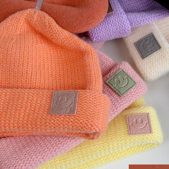 Mũ beanie dệt kim mềm co giãn đính nơ màu kẹo dễ thương dành cho bé sơ sinh