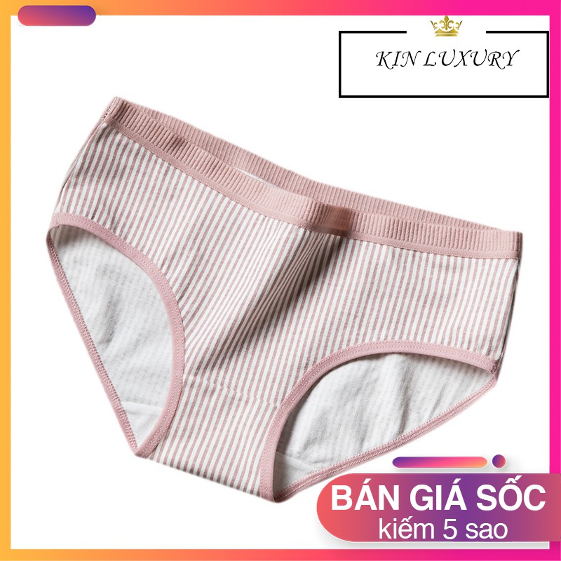 Quần Lót Nữ Cotton Tăm Phối Kẻ Cao Cấp Xuất Nhật Kháng Khuẩn (CÓ SIZE TO ĐẾN XXL) DÀNH CHO NÀNG CÁ TÍNH GỢI CẢM