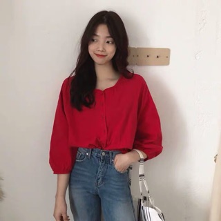 Sơ Mi Thô Nữ Tay Chun Ulzzang ( Có ảnh thật )