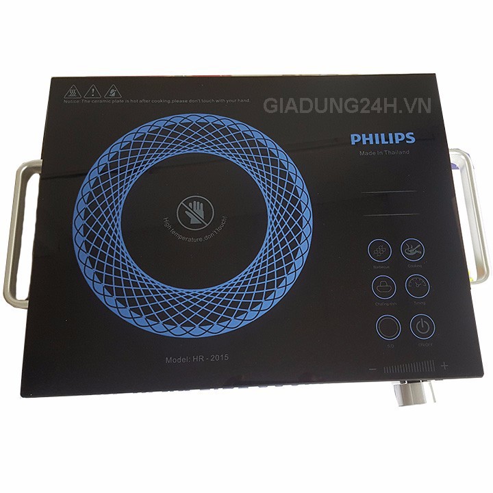 Bếp hồng ngoại 2 vòng nhiệt Philip - HR2015 (ĐEN) made in Thái Lan