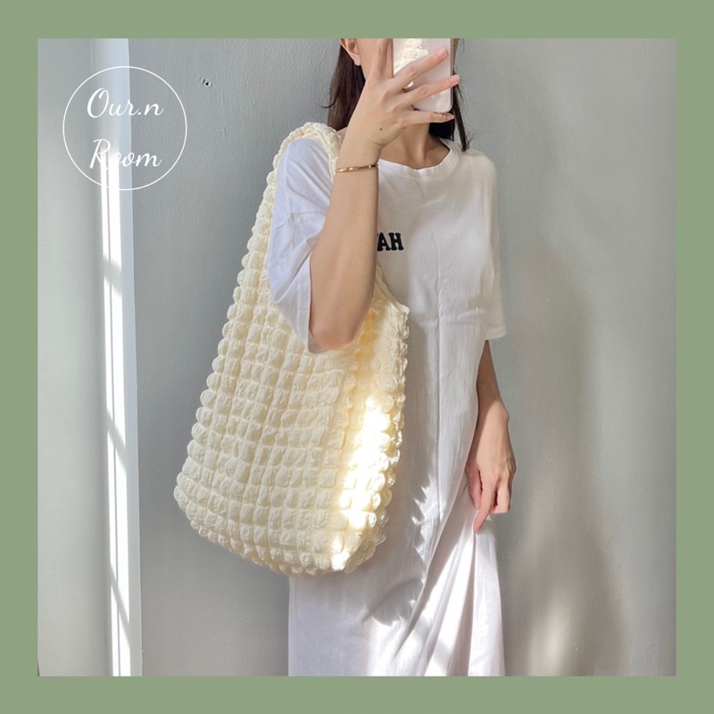 Ảnh thật TÚI TOTE ĐEO VAI VẢI MỀM HỌA TIẾT CHẦN BÔNG PHONG CÁCH HÀN QUỐC 14072201