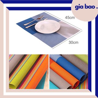 Tấm lót bàn ăn sọc caro viền đậm KT 30x45cm, tấm lót suất ăn không thâm nước GIAO MẪU NGÂU NHIÊN-TBAS