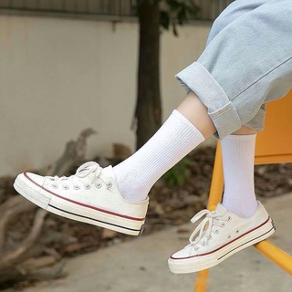 Tất, vớ cổ cao nam nữ màu Basic vải cotton thoáng mát co giãn thoải mái vận động thiết kế thời trang cá tính