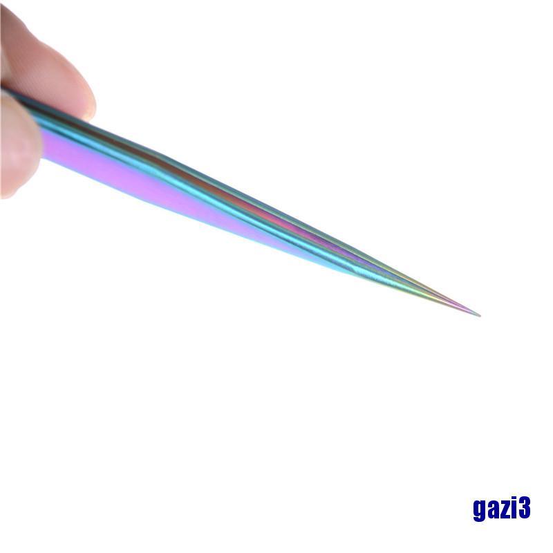 (Hàng Mới Về) Nhíp Inox Màu Cầu Vồng Trang Trí Móng Tay Tiện Lợi