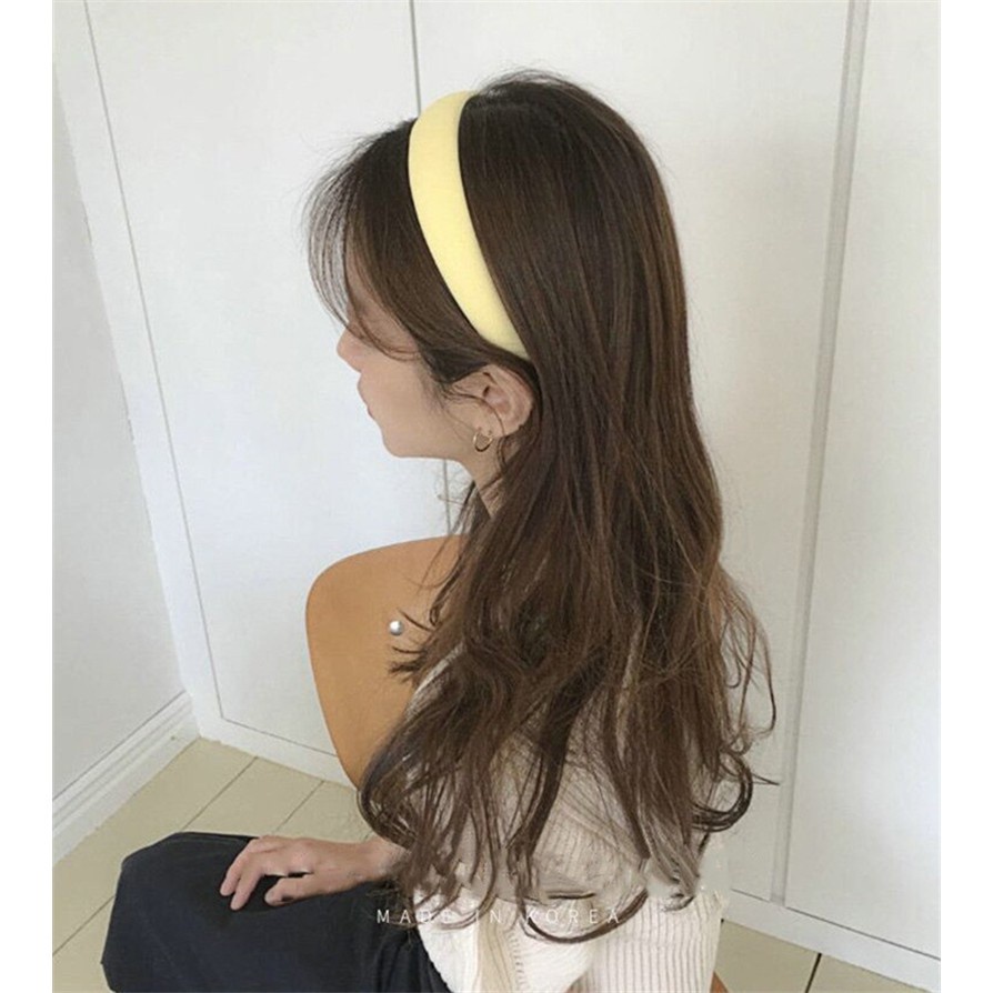 Băng đô cài tóc bản rộng nhiều màu sắc kẹo ngọt tùy chọn phong cách Hàn Quốc thời trang dành cho nữ F077