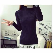 Áo Sweater Cổ Lọ Họa Tiết Hoa Cúc Phong Cách Retro Cho Nữ