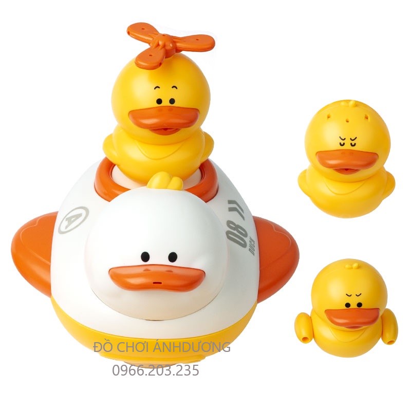 Đồ Chơi Đàn Vịt Phun Nước- TẶNG PIN- Đồ Chơi Thả Bồn Nhà Tắm Vui Nhộn Cho Bé