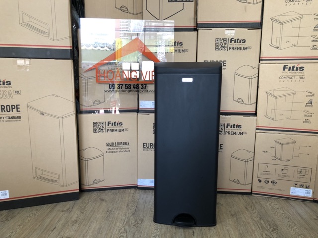 THÙNG RÁC ĐẠP VUÔNG LỚN FITIS SPL1-903 SƠN ĐEN