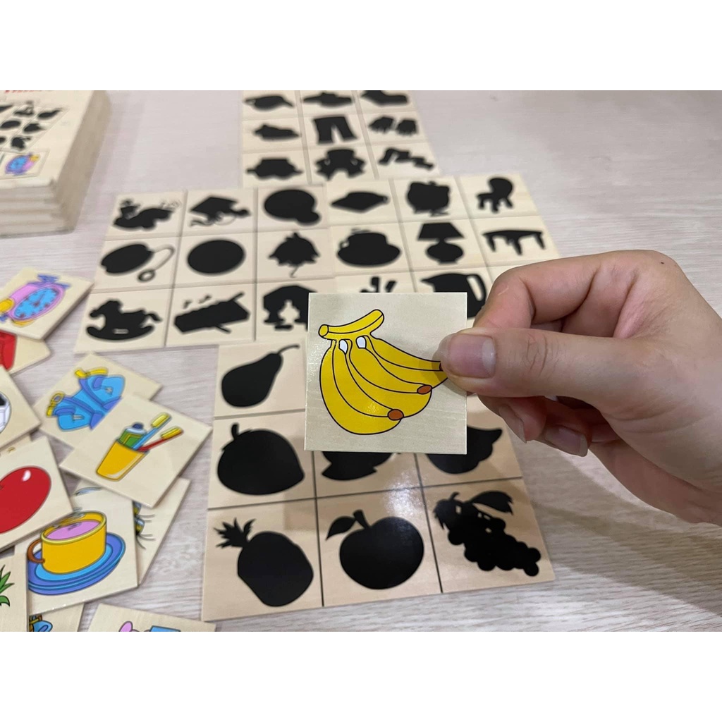Bộ tìm hình với bóng ⚡ CỰC HOT ⚡ Đồ chơi chất liệu gỗ Montessori, giúp bé phát triển trí thông minh