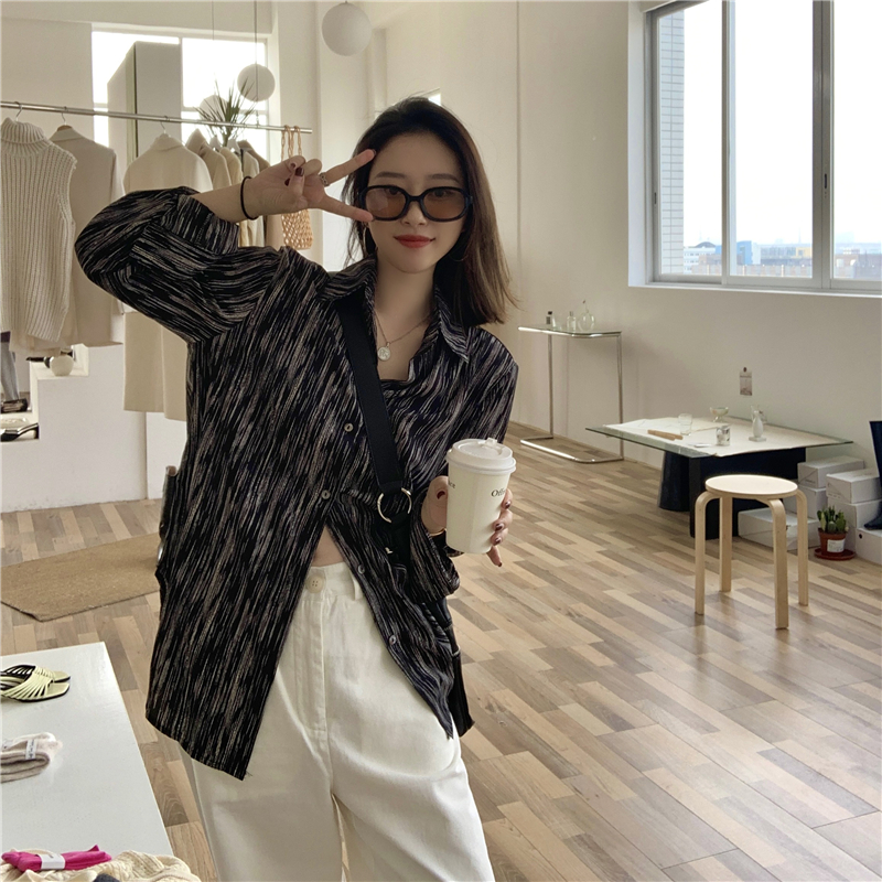 Áo Sơ Mi Nữ Tay Dài Kẻ Sọc Thời Trang Mùa Hè 2021