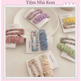 Set 2 cặp tóc, kẹp tóc dễ thương nhiều màu NKCT03