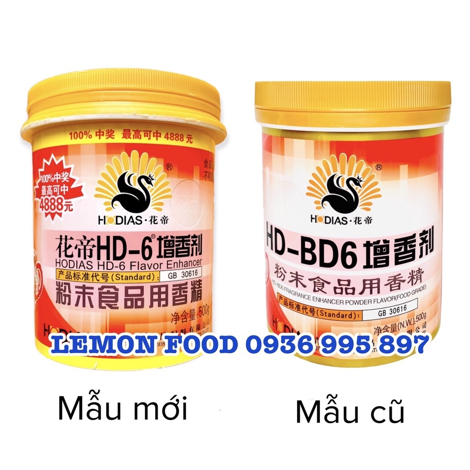 Hộp 500g Hương thịt HD-6 chuyên dùng cho jambon, gà ủ muối, giò chả, thịt viên xúc xích