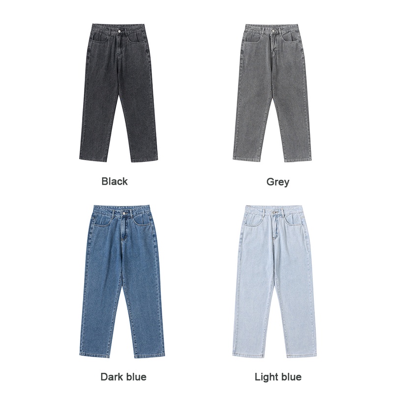 Quần jeans lửng AOKANG ống rộng phong cách Hong Kong thời trang cho nam