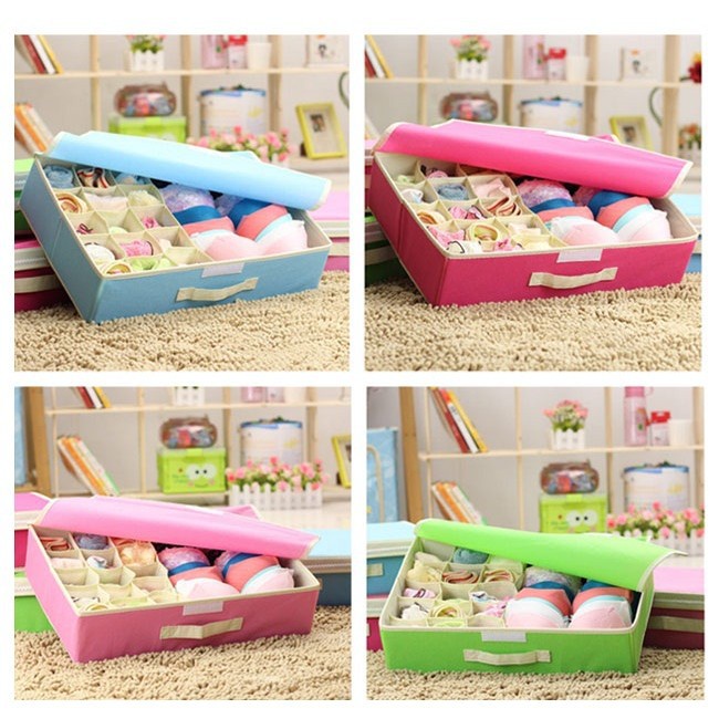 Hộp Đựng Đồ Lót 16 ngăn có nắp