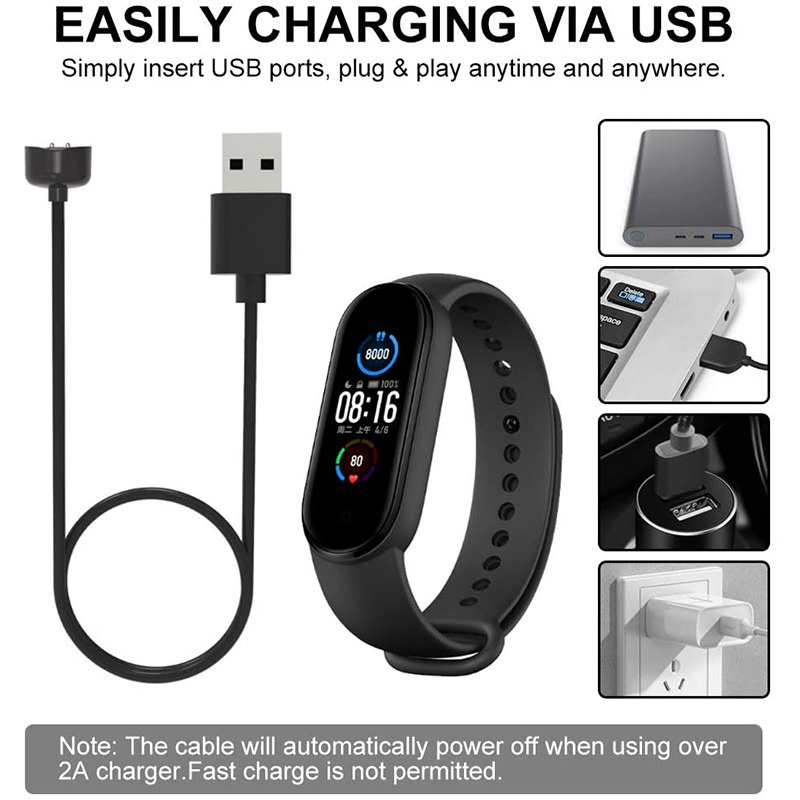] 100% Chính Hãng Cho Xiaomi Mi Band 5/6/7 Dây Đeo Thông Minh NFC Từ Cáp Sạc USB @ Iwanna