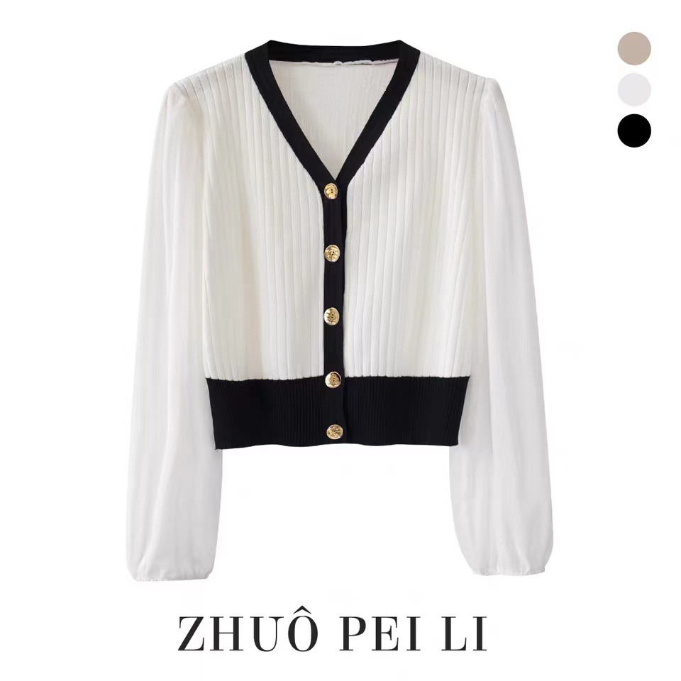 Áo cardigan dệt kim tay dài phong cách thời trang Hàn Quốc
