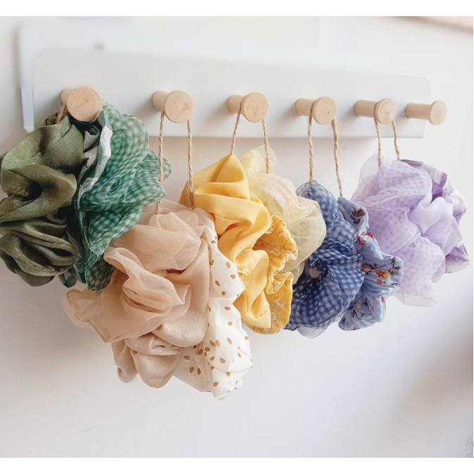 Set 3 cột tóc vải scrunchies buộc tóc vải mix màu họa tiết loại đẹp hot trend PK24